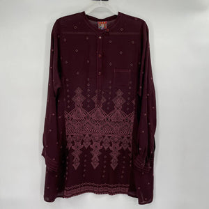 women Johnny Was Embrodered Eyelet Plum Purple Top L