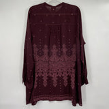 women Johnny Was Embrodered Eyelet Plum Purple Top L