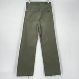 women 7 for all Mankind Alexa Cropped Trouser Jean Army Green Jeans 24/00