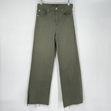 women 7 for all Mankind Alexa Cropped Trouser Jean Army Green Jeans 24/00