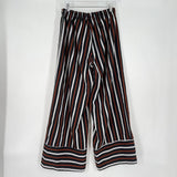 women Umgee Striped Wide Leg Black Orange Gray Pants M