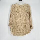 women Sundance Lace and Sequin Cream Top XL