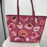 women Coach Wildflower Dahlia Print City Zip Tote Pink Multi Purse