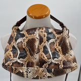 women Vince Camuto Snakeskin Top Handle Corin Crossbody Brown Purse