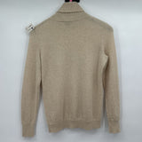 Women's Talbots Cashmere Tan/Gold Metallic Turtleneck Sweater Small Petite