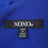 NWT XOXO Cobalt Blue Empire Waist V Neck Bodycon Dress Size 11/12